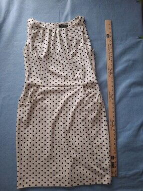 Lauren Ralph Lauren White and Black Polka Dot Pencil Skirt
